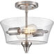 Caily 2 Light 11.62 inch Brushed Nickel Indoor Semi-Flush Ceiling Light